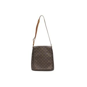 LOUIS VUITTON Musette Shoulder Bag Monogram Leather Brown Brown